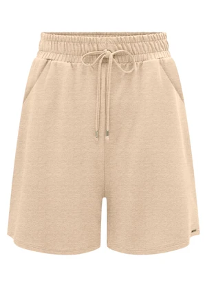 Lunender - Shorts com Cós Elástico e Bolsos em Malha Mescla - LUNENDER