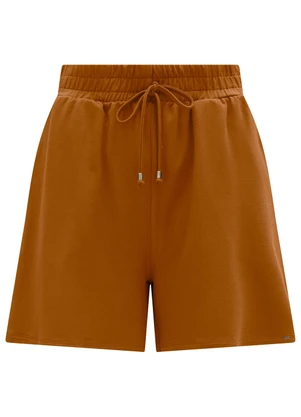 Lunender - Shorts com Cós Elástico e Bolsos Laranja - LUNENDER