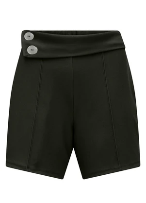 Lunender - Shorts com Elástico e Botões no Cós Preto - LUNENDER