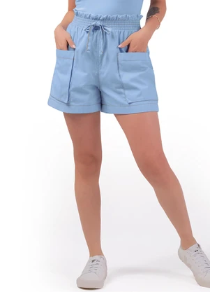 Marialícia - Shorts Feminino Adulto Azul - MARIALÍCIA