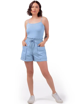 Marialícia - Shorts Feminino Adulto Azul - MARIALÍCIA
