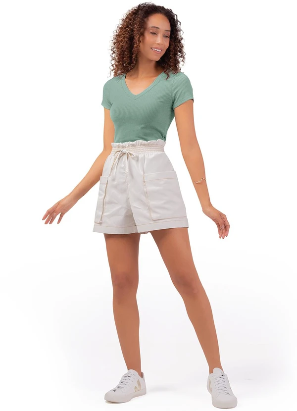 Marialícia - Shorts Feminino Adulto Cinza 5