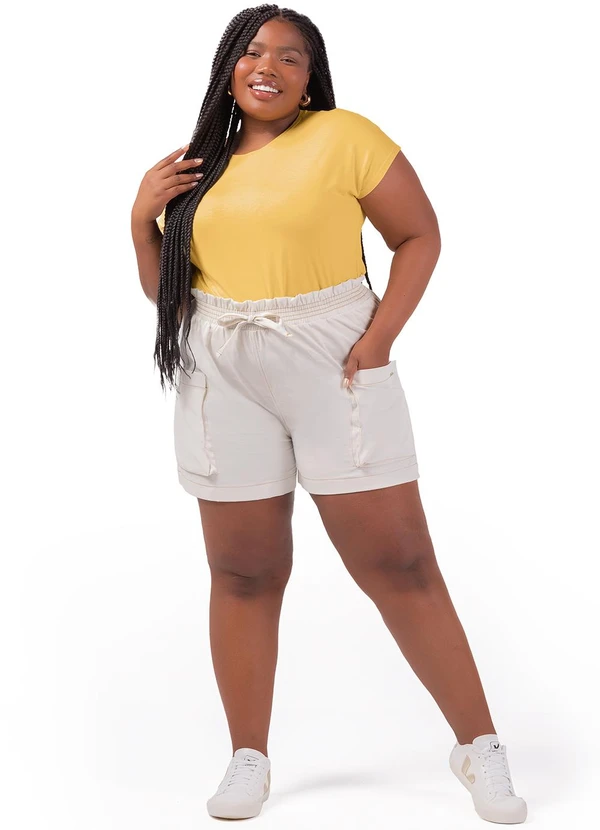 Marialícia - Shorts Feminino Adulto Cinza 7