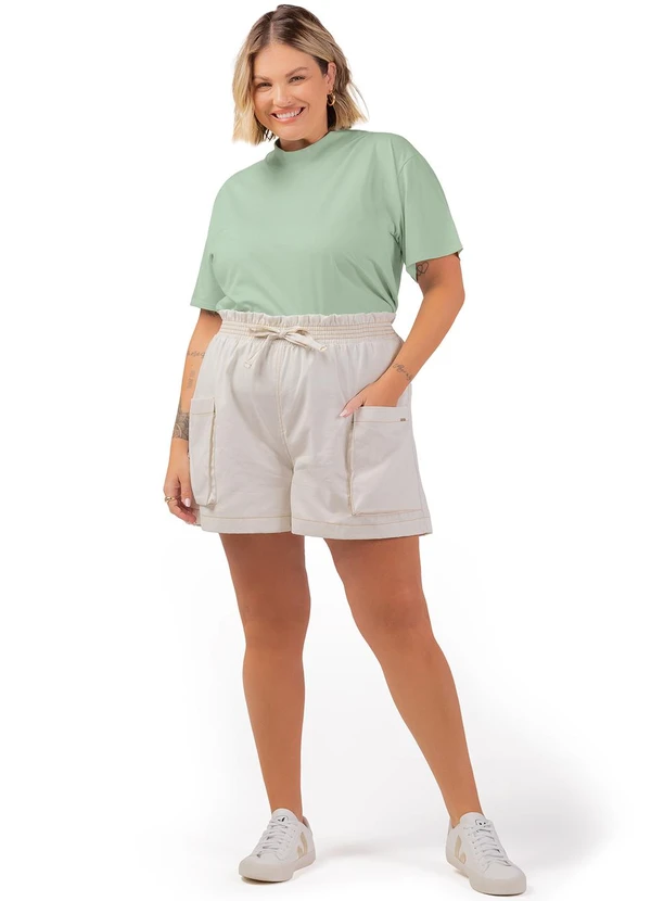 Marialícia - Shorts Feminino Adulto Cinza 8