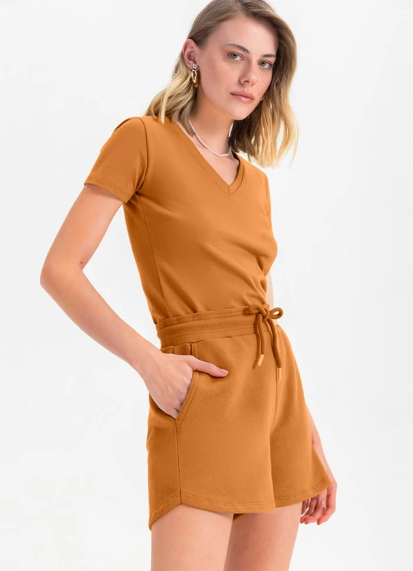 Essendi - Shorts Feminino em Moletom  Marrom 3
