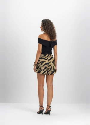 Essendi - Shorts Feminino em Viscose Marrom - ESSENDI