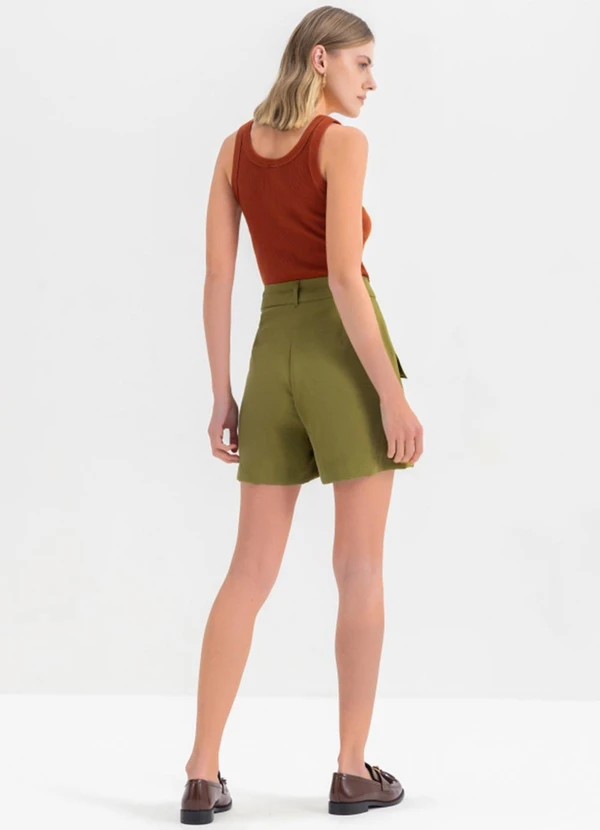 Essendi - Shorts Femininos Alfaiataria  Verde 4