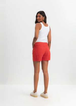 Essendi - Shorts Jeans Feminino Vermelho - ESSENDI
