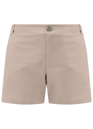 Lunender Mais Mulher - Shorts Plus Size com Bolsos e Elastano Bege - LUNENDER MAIS MULHER