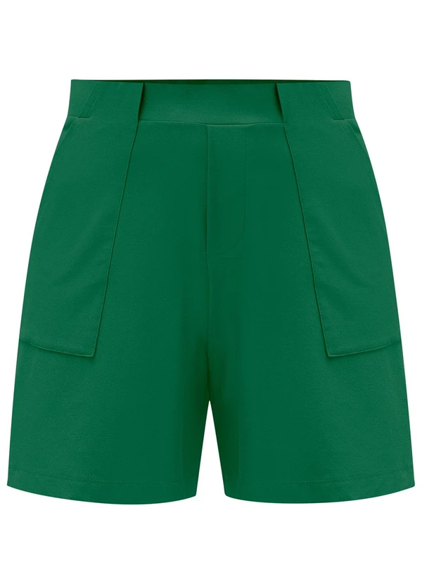 Lunender Mais Mulher - Shorts Plus Size com Bolsos Sobrepostos Verde 1