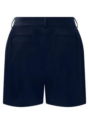Lunender Mais Mulher - Shorts Plus Size em Tecido de Alfaiataria Azul - LUNENDER MAIS MULHER