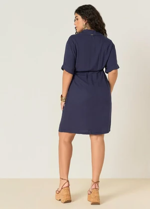 Elegance - Chemise com Bolso e Faixa Azul Blue Space - ELEGANCE
