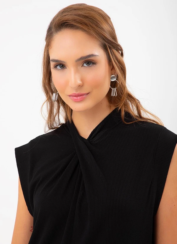 Colcci - Vestido Canelado Preto 7