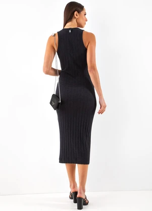 Colcci - Vestido Canelado Preto - COLCCI