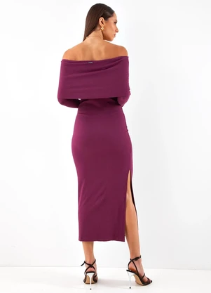 Colcci - Vestido Canelado Roxo - COLCCI