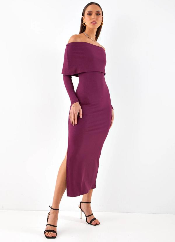 Colcci - Vestido Canelado Roxo