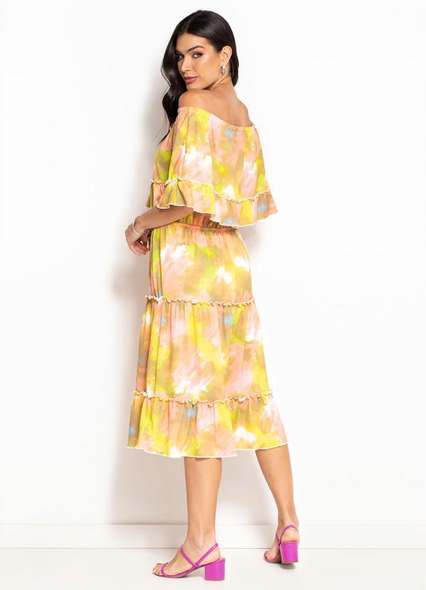 Outlet - Vestido com Babadinho Rosa e Azul 2