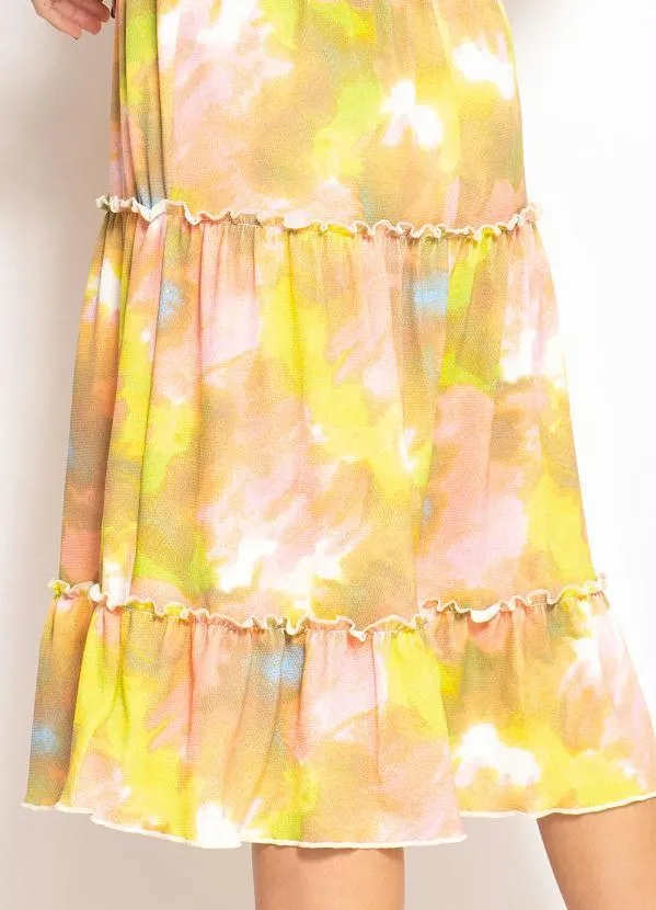 Queima Estoque - Vestido com Babadinho Rosa e Azul 4