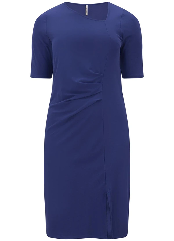 Lunender Mais Mulher - Vestido com Mangas 3/4 Plus Size Crepe Azul 4