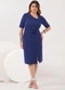 Lunender Mais Mulher - Vestido com Mangas 3/4 Plus Size Crepe Azul - variação: Azul