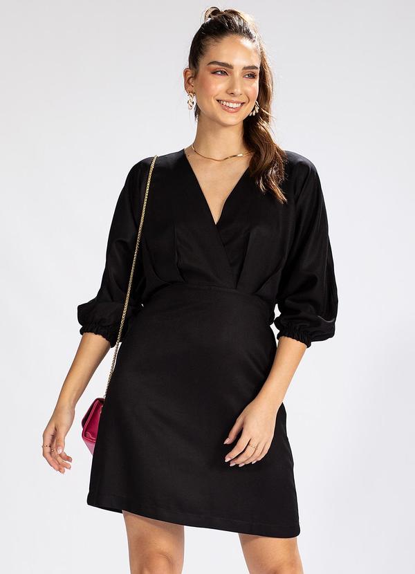 Dzarm Vestido Curto em Viscose Preto