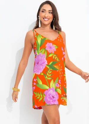 vestidos estampados vestido floral laranja