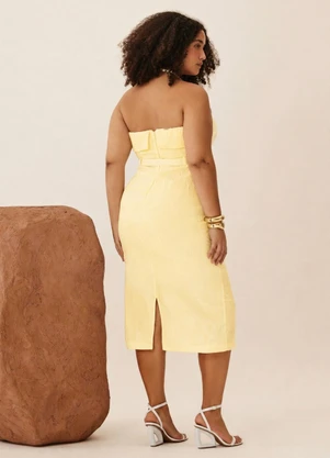 Elegance - Vestido Diamond Tomara que Caia Amarelo Manteiga - ELEGANCE