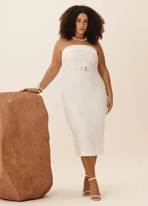 Elegance - Vestido Diamond Tomara que Caia Off White - ELEGANCE
