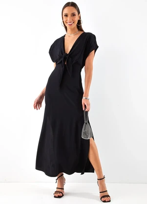 Colcci - Vestido em Viscose Preto - COLCCI