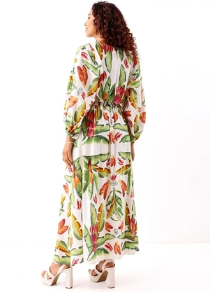 Farm - Vestido Lenço Folhagem de Verão Verde - FARM