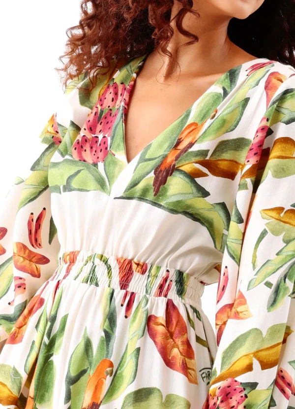 Farm - Vestido Lenço Folhagem de Verão Verde 3