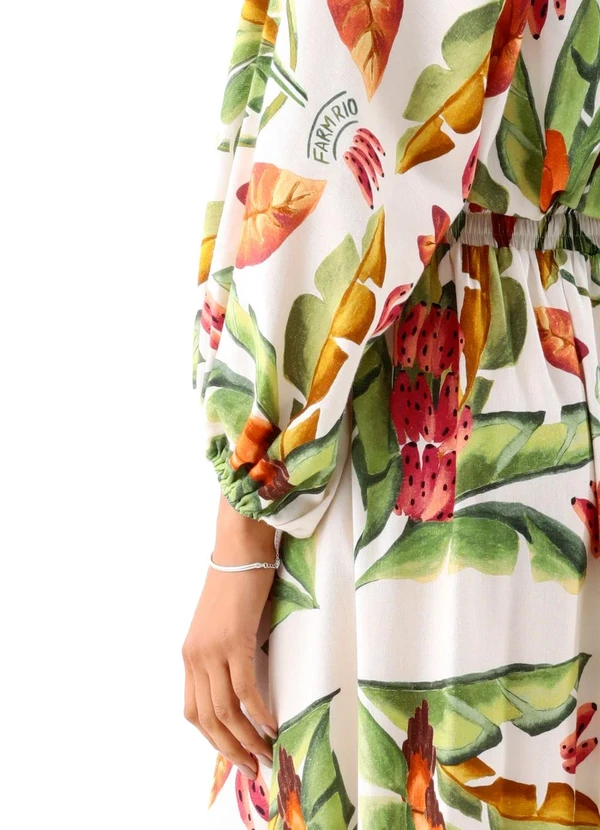 Farm - Vestido Lenço Folhagem de Verão Verde 4