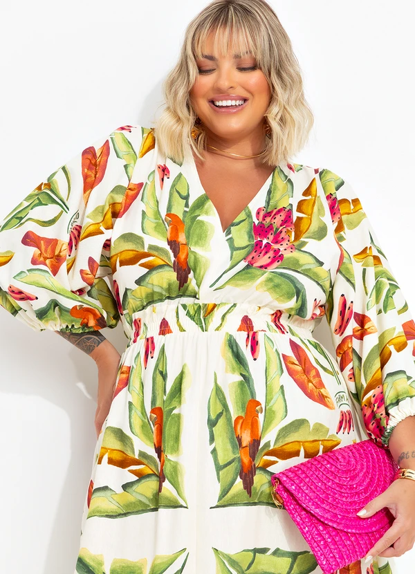 Farm - Vestido Lenço Folhagem de Verão Verde 8