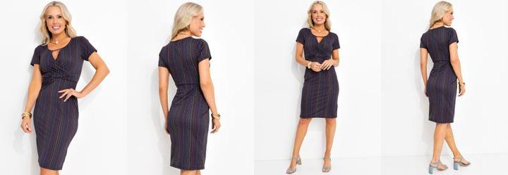 Vestido Listra Colorida em Malha