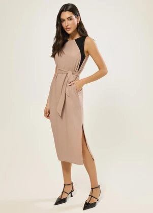 Naguchi - Vestido Midi com Bolsos Chestnut - NAGUCHI