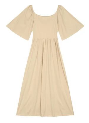 Essendi - Vestido Midi Feminino em Cotton Natural - ESSENDI