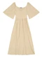 Essendi - Vestido Midi Feminino em Cotton Preto - variação: Natural