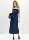 Essendi - Vestido Midi Feminino em Viscose Laranja - variação: Azul