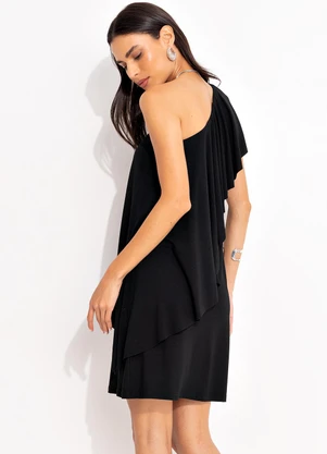 Quintess - Vestido Preto em Malha de Viscose - QUINTESS