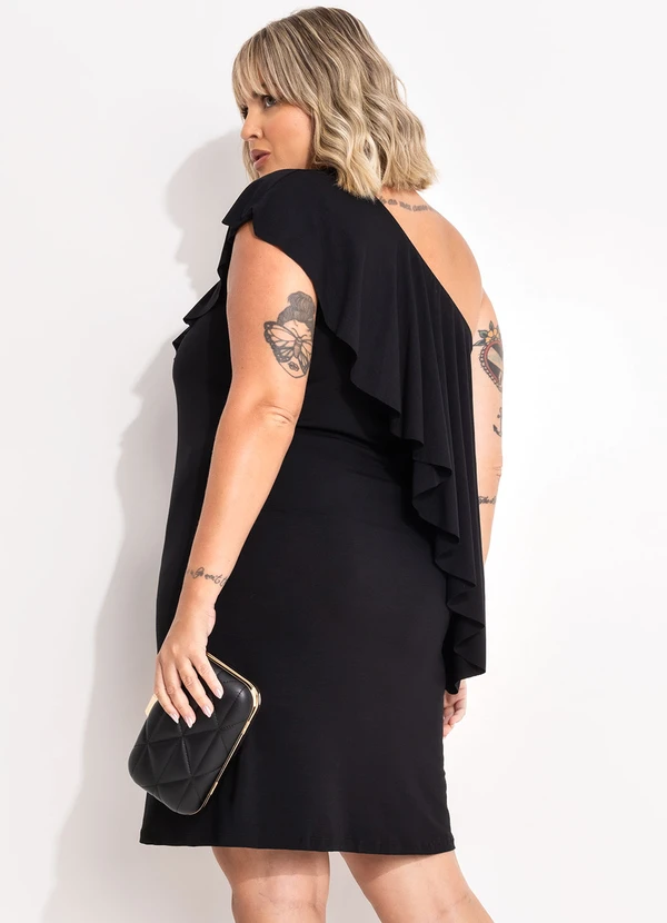 Quintess - Vestido Preto em Malha de Viscose 7