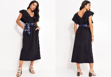 Vestido Preto em Malha de Viscose