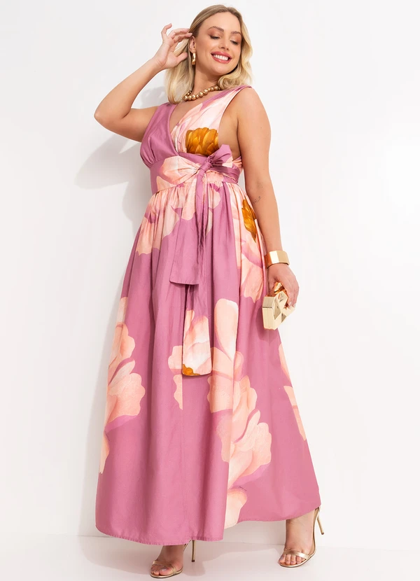 Farm - Vestido Transpassado Chita Bella Flor Rosa 11