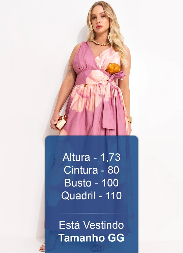 Farm - Vestido Transpassado Chita Bella Flor Rosa 12