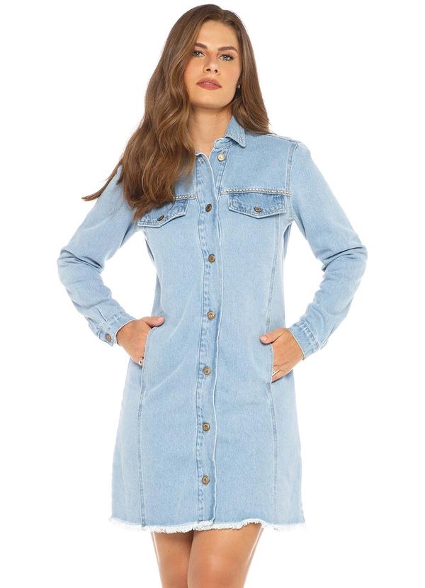 Rafree - Vestido Trucker Fem Azul