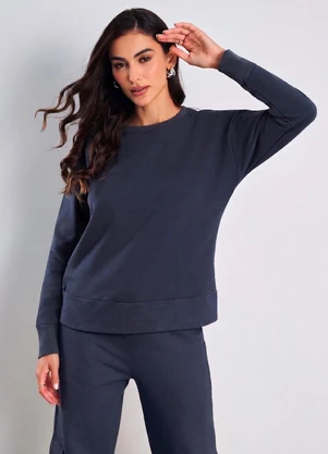 Meu Jeans - Blusa Comfy Moletom Peluciado Chumbo - MEU JEANS