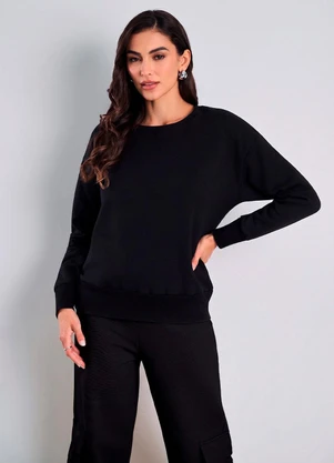 Meu Jeans - Blusa Comfy Moletom Peluciado Preto - MEU JEANS