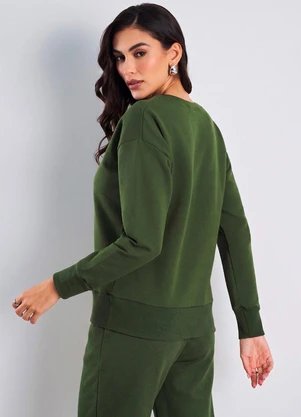 Meu Jeans - Blusa Comfy Moletom Peluciado Verde Militar - MEU JEANS
