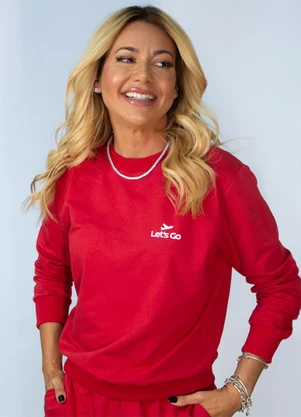 Hiatto Confecção - Blusa de Moletinho Lets Go Vermelho - HIATTO CONFECÇÃO