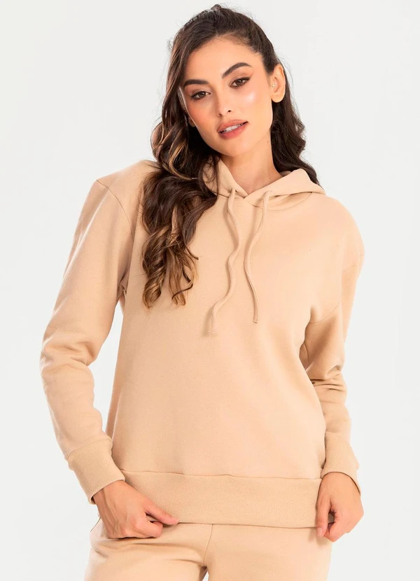Meu Jeans - Blusa Moletom Oversized Kally Cappuccino