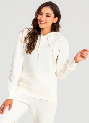Meu Jeans - Blusa Moletom Oversized Kally Off White - MEU JEANS